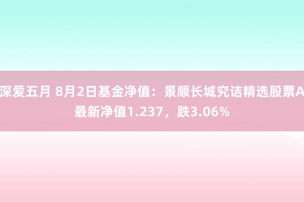 深爱五月 8月2日基金净值：景顺长城究诘精选股票A最新净值1.237，跌3.06%