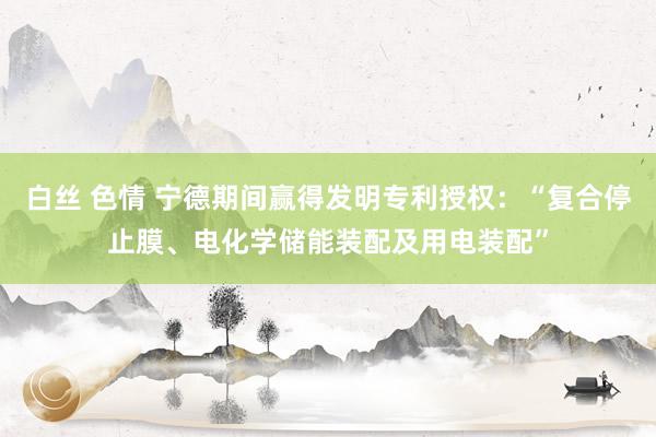 白丝 色情 宁德期间赢得发明专利授权：“复合停止膜、电化学储能装配及用电装配”