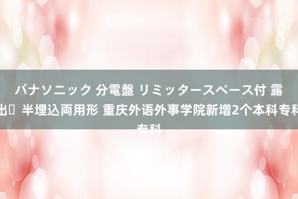 パナソニック 分電盤 リミッタースペース付 露出・半埋込両用形 重庆外语外事学院新增2个本科专科
