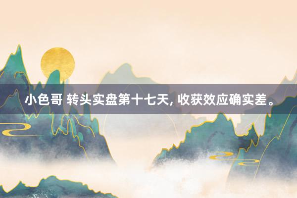 小色哥 转头实盘第十七天， 收获效应确实差。